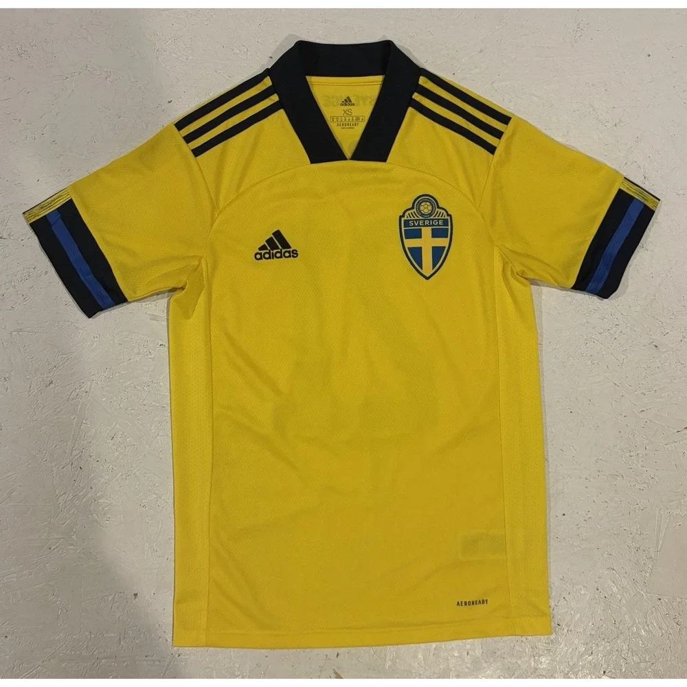 Adidas Sweden Team Home Soccer Jersey 2020/21 FH7620 Trikot Mens XS Kulusevski